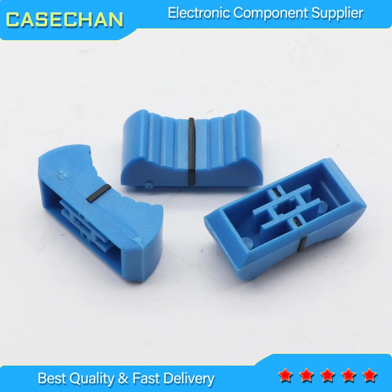 

1000pcs Bule mixer fader cap straight slide potentiometer fader button / Playing discs knob cap 4mm hole audio adjustment cap