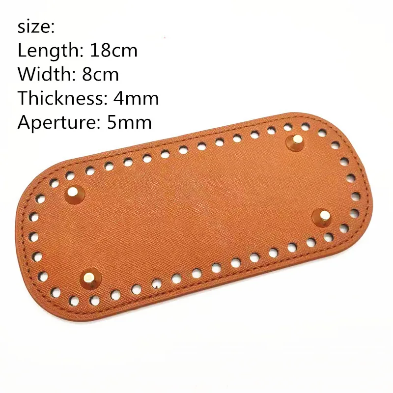 High Qualtiy pu Leather Bottom With Holes Rivet For Knitting Bag Handbag Bottom DIY Women Shoulder Crossbody Bags Accessories