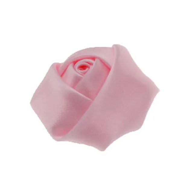 pink 3,8 см, для детей, сделай сам, атласная лента, цветы розы, аксессуары без повязки на голову, без зажимов, свадебные аксессуары для волос для девочек, 10 шт./лот - Цвет: pink
