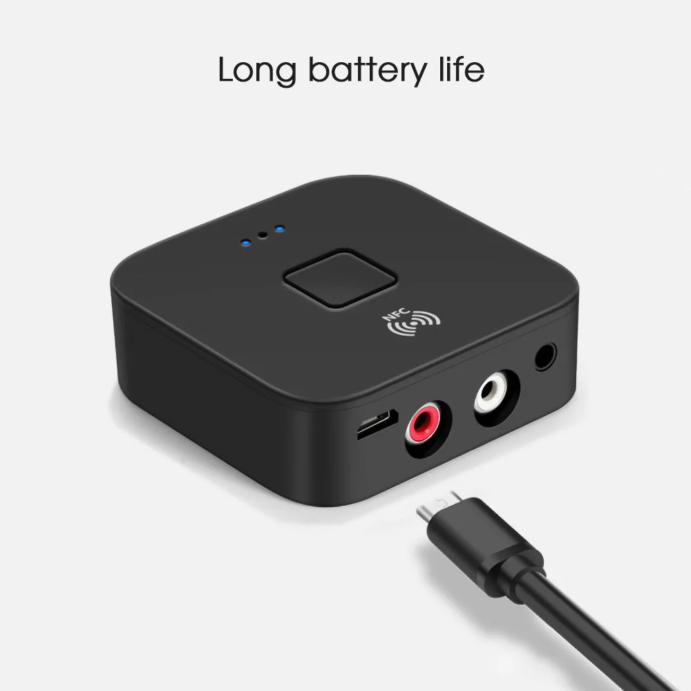 С NFC RCA 3,5 мм Aux V5.0 Bluetooth ресивер стерео беспроводной музыкальный приемник аудио адаптер Micro USB мощность двойной звуковой трек