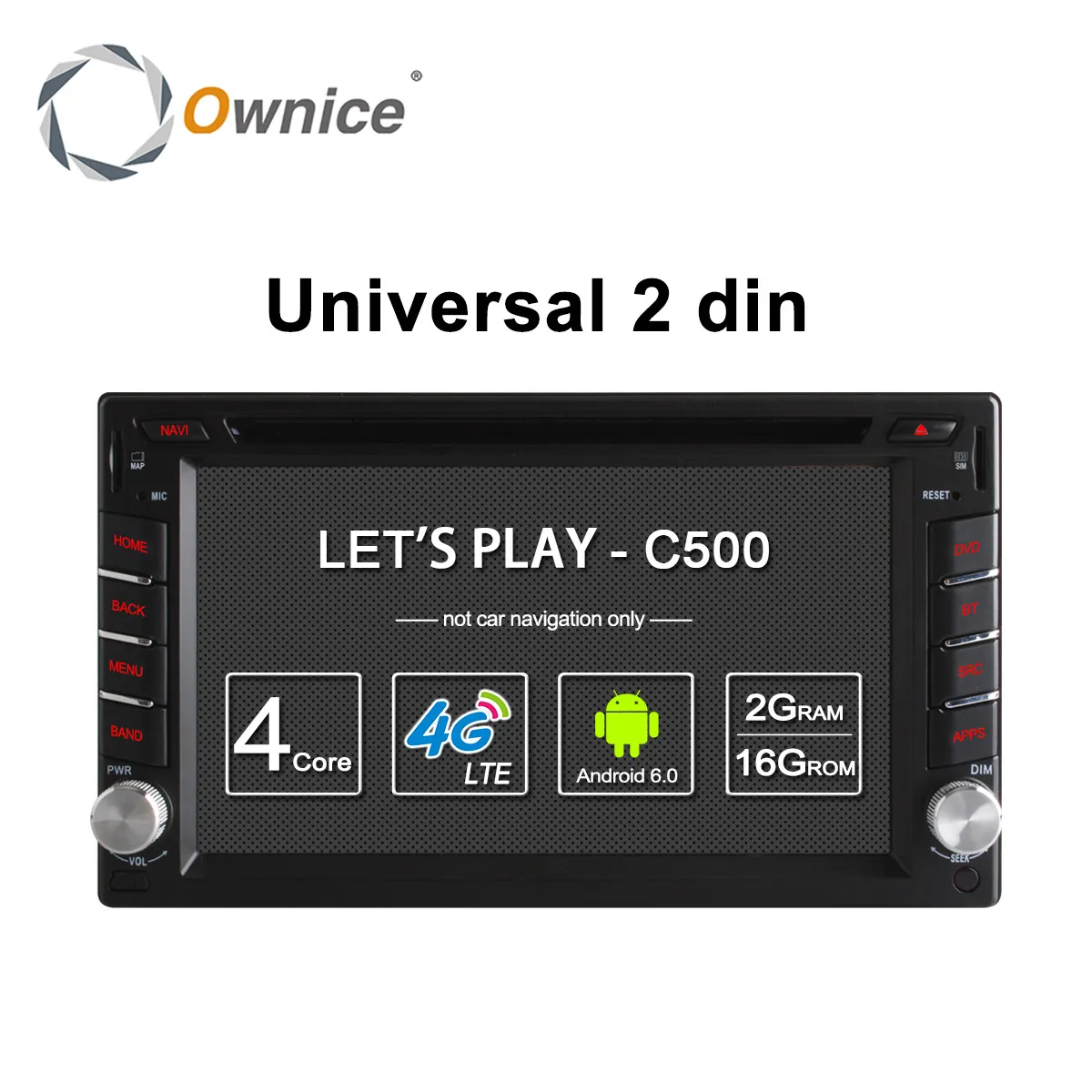 Автомобильный DVD-плеер Ownice C500 2 din Android 6 0 8 ядер GPS Wi-Fi BT радио Гб ОЗУ 32 ПЗУ 4G SIM LTE сеть