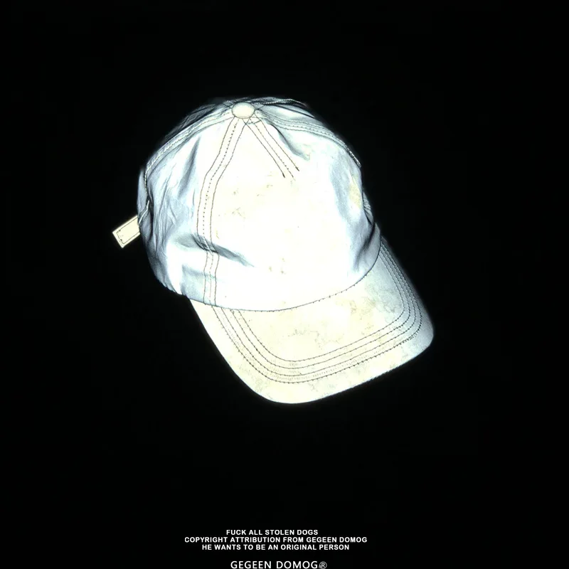 

2019 silver 3 m reflective soft fabric cap adolescent personality baseball cap