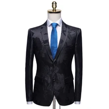 Plus Size S-4XL Luxury Suits Jacket For Men Flower Embroiderd Wedding Party Mens Dinner Jackets Businessmen Formal Suit Coats