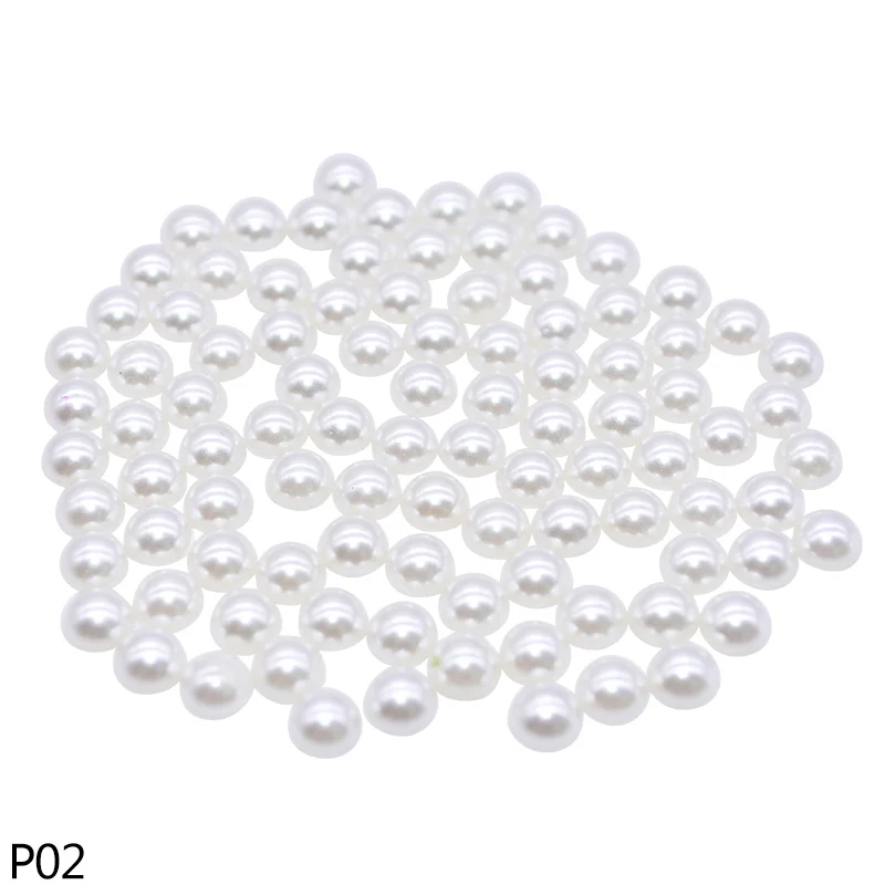 1000Pcs Pearl Stickers Trim Rhinestones for Nails Phone DIY Flatback Manicure Pearl Beaded Appliques Clothes Stickers - Цвет: P02