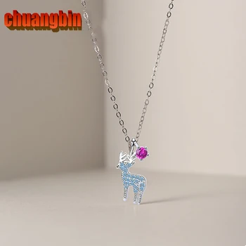 

Genuine S925 Sterling Silver Jewelry Female Korean Wild Elk Necklace Antler Clavicle Chain Birthday Gift