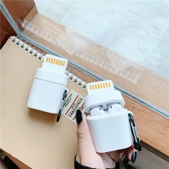 

Funny charger Design Case For Apple Airpods Case Luxury Silicone Bluetooth Earphone Cover For Airpod 1/2 Headphone Case Box Capa