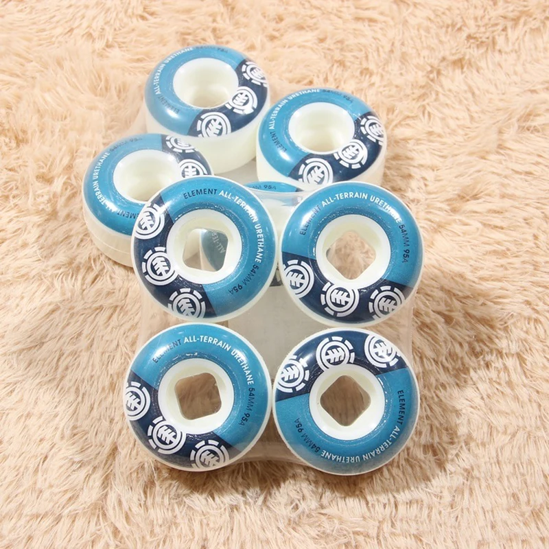 54MM 95A Square Hole Element Skateboard Wheels Skate Board Deck Action Wheel Fancy Stunt Wheels Scooter Durable Non-slip Wheels