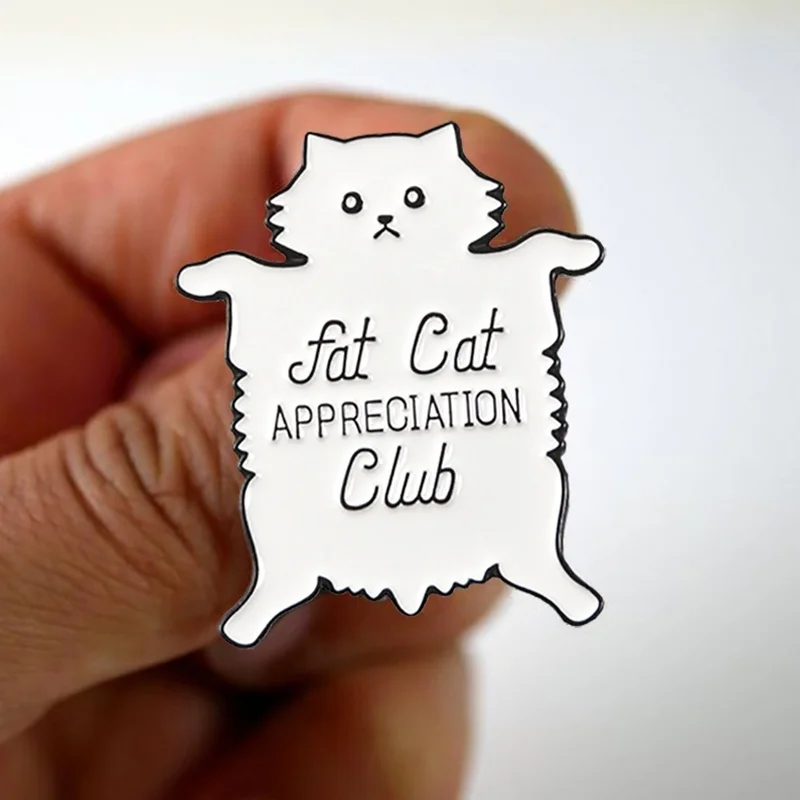 Белая эмалированная брошь в виде кошки броши на заказ с изображением котенка