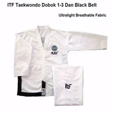 ITF-uniforme de Taekwondo transpirable ultraligero, uniforme de Taekwondo de 1-6 Dan Gi, Kimono Asistente de maestro Doboks, traje bordado