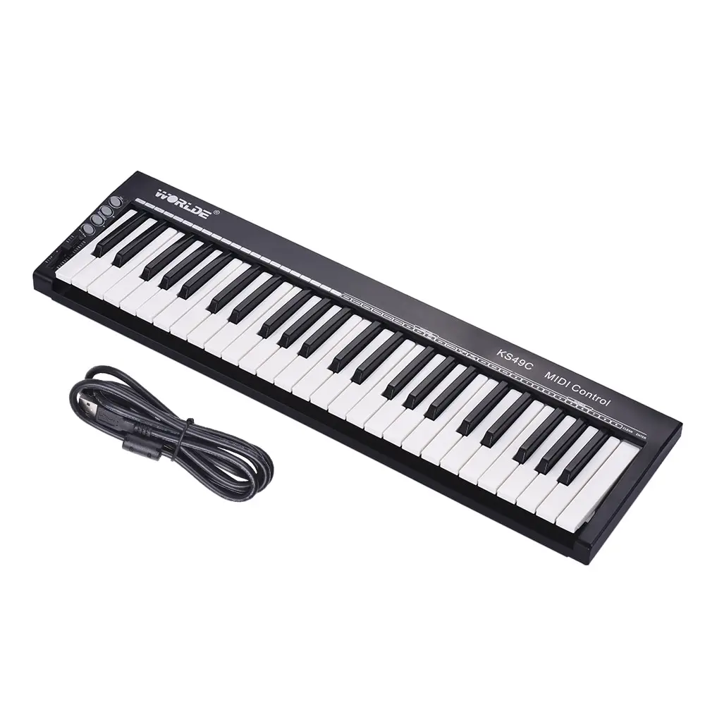 WORLDE KS49C 49 клавишный USB MIDI контроллер клавиатуры с 6 35 мм разъемом для педали Out