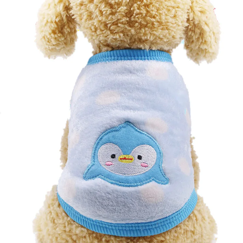 Blue Dot Bird Pawstrip маленькая собака одежда теплое зимнее пальто для собак из хлопкового флиса Одежда для щенков щенок жилет Костюмы французский для бульдога Чихуахуа XXS-XL - Цвет: Blue Dot Bird