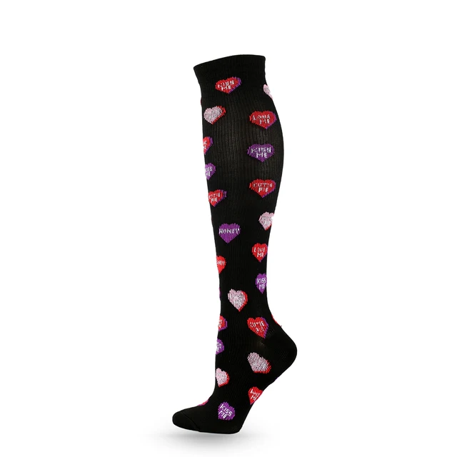 2021 New Cartoon Compression Stockings For Men Women Nylon Smiley Pattern Compress Socks Cycling Sock Prevent Varicose Veins 4