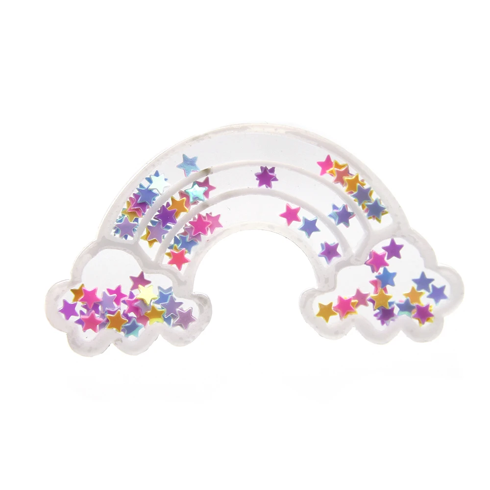 

David accessories 25pcs/lot 68*37mm Rainbow Transparent Quicksand Sequins Acrylic Sequins DIY Hairclip Craft Decoration,25Yc7952