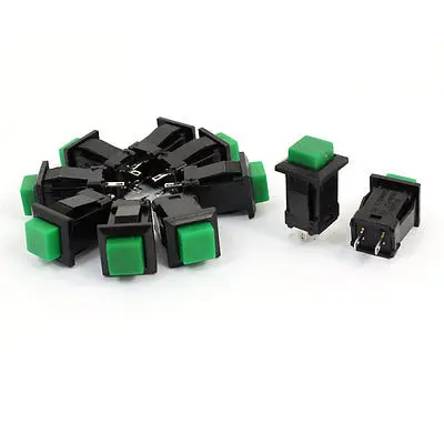 

10pcs 3A/AC125V 1A/AC250V Green Square Head Push Button Switch for Machine Tool