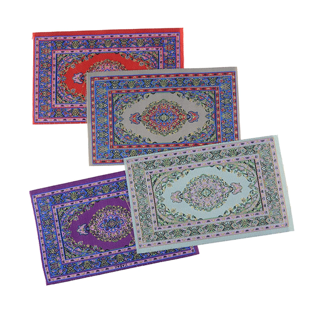 

Hand-woven Rug 1:12 Doll House Mini Carpet Floor Mat Home Furniture Miniatures Gifts DIY Accessory