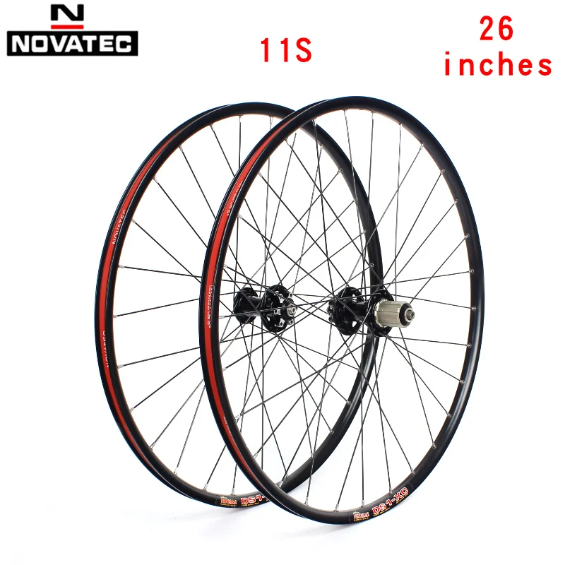 Novatec горный велосипед MTB внедорожный алюминиевый сплав солнечные диски колеса 26 дюймов дисковый тормоз 4 подшипника 7-11speedQR колеса велосипеда - Цвет: 26 inches 11S