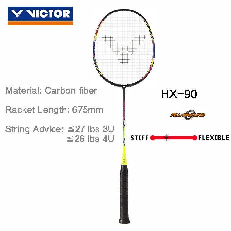 

VICTOR Original badminton racket Hypernano X series control high quality high tension carbon racket HX-90