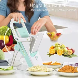 Foldable Safe Slicer Mandolin Manual Cutter Chopping Knife Cut Fruit French Fries Cut Potato Meat Vegetable Cutter Kitchen Tool