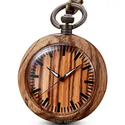 Карманные часы с отделкой из дерева кулон брелок цепи кварцевые движение для мужчин t из натурального дерева часы для мужчин и женщин часы