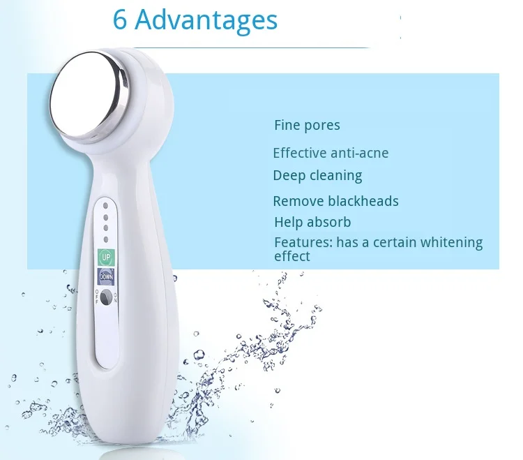  Electric Sonic Vibration Massage Beauty Instrument Face Cleansing Device Hot And Cold Anion Introdu