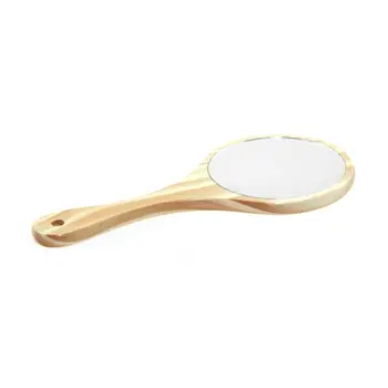 

Wooden Handheld Cosmetic Mirror Round with Handle Beauty Vanity Mirrors for Home NEW