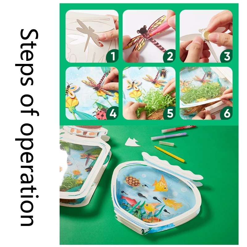 DIY Drawing Fish Insect Bottle Coloring Craft Kit, Early Education Water World Toy for Kids Handmade Colored Work 3 DIY Drawing Fish Insect Bottle Coloring Craft Kit, Early Education Water World Toy for Kids Handmade Colored Work 3