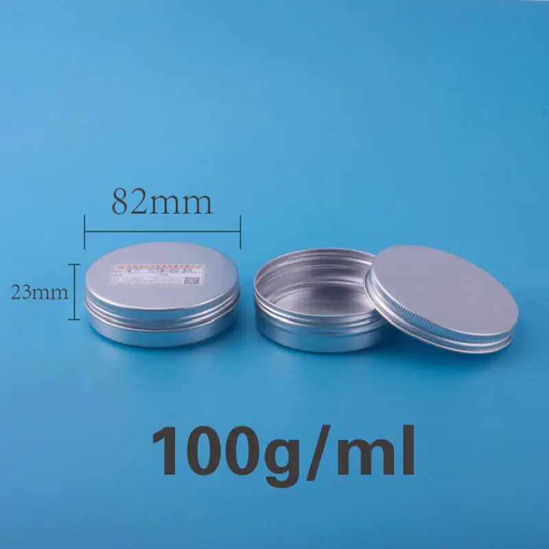 100ml Screw Thread Lid Empty Makeup Tool Cream Sample Jar Metal Aluminum Round Tin Cans Box Hair Conditioner 30pcs/lot