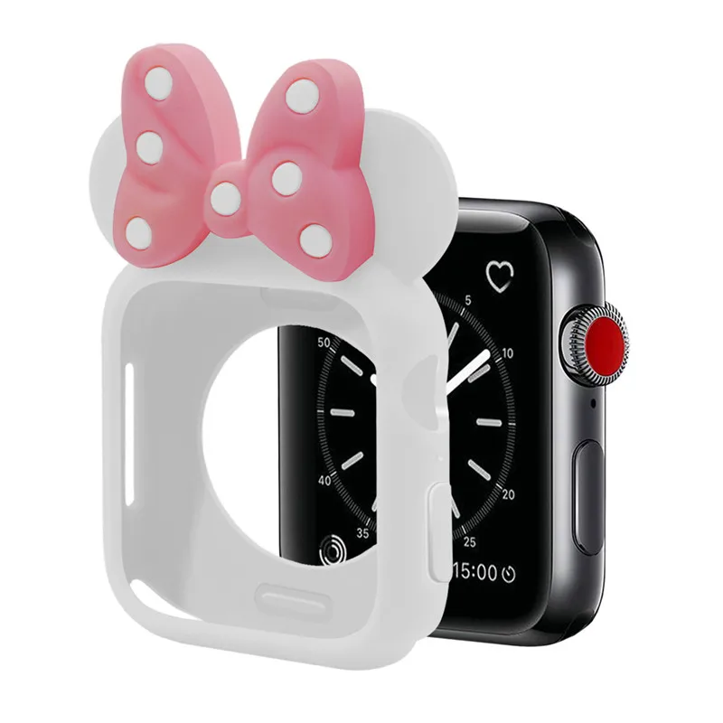 Милый дизайнерский чехол для Apple Watch, чехол серии 5 4 38 мм/40 мм, Детский защитный чехол для iWatch, чехол 3 2 1 44 мм/42 мм - Цвет: white 1
