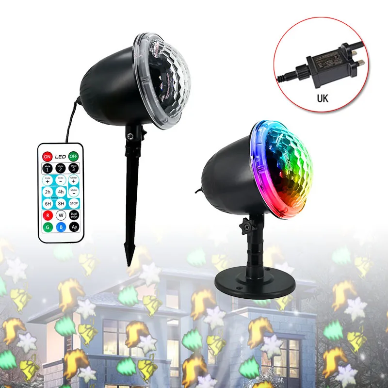

Portable Snow Falling LED Moving Laser Projector LED Snowflake Landscape Garden Lamp Home Decor Supplies