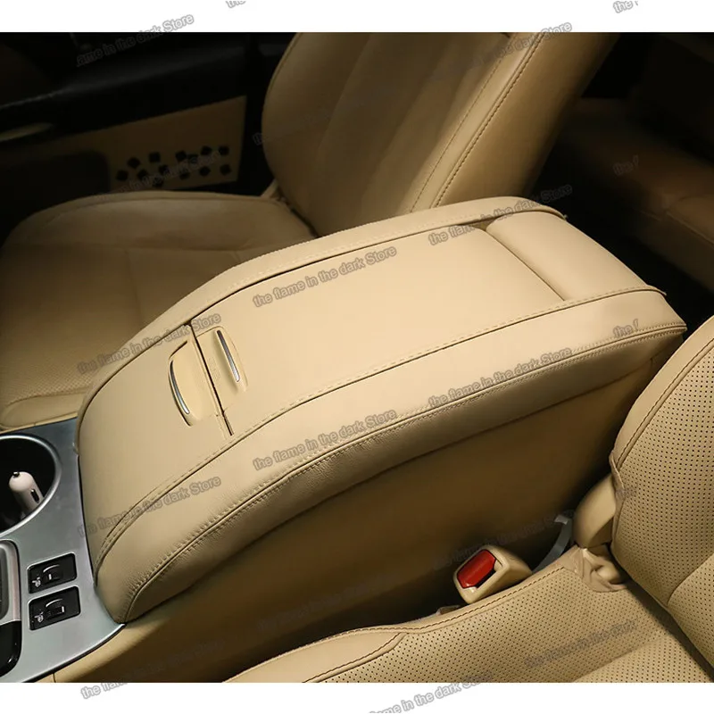 lsrtw2017 leather car armrest cover for toyota highlander 2013 2014