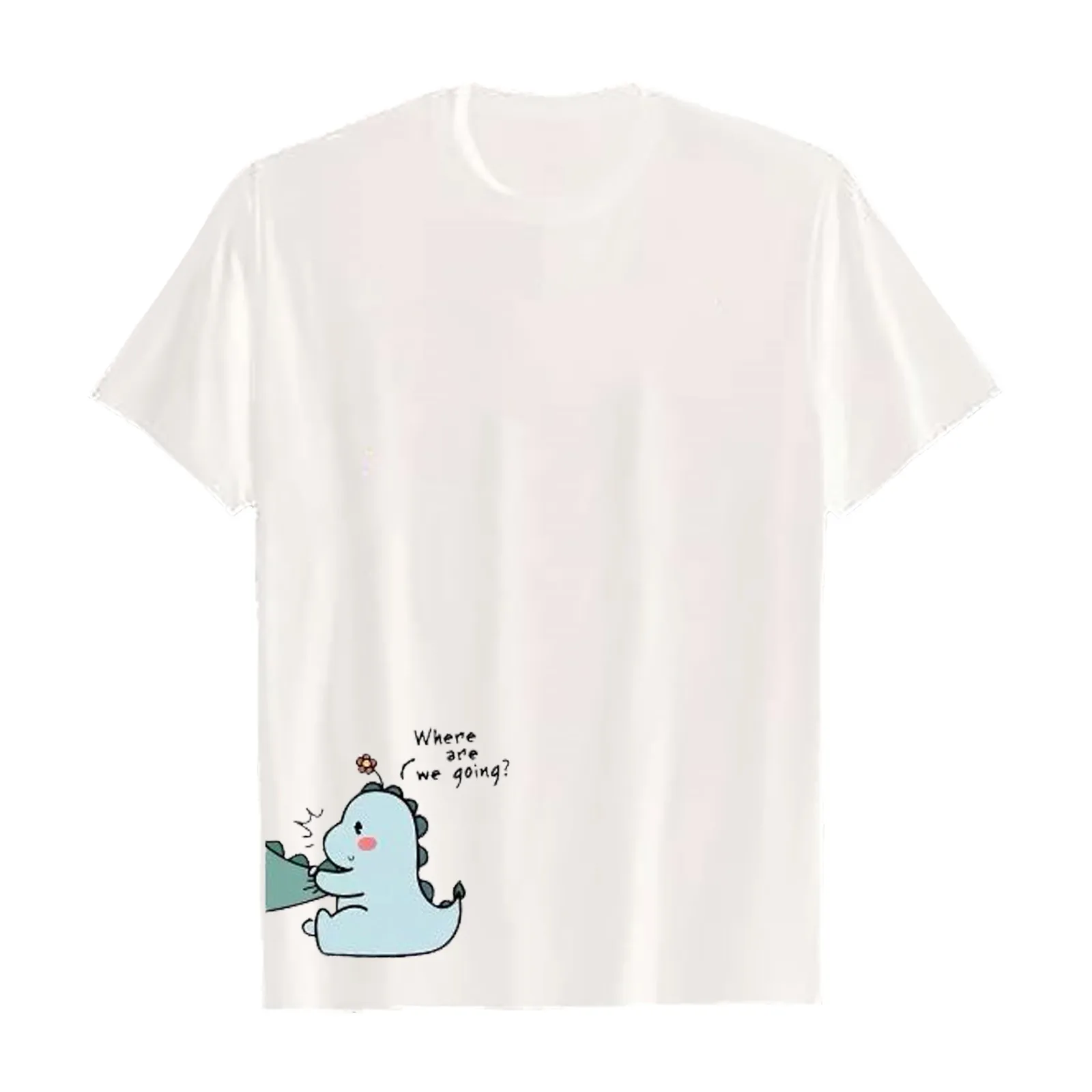 2020 Lovers Cloth Unisex Couple's O-neck Casual Short Sleeves Dinosaur Print Shirts Top Blouses Women Scriptor Summo 2