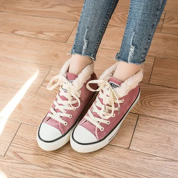 

New Womens High Top Canvas Shoes Lace Up Shoes for Spring Winter Fall Plus Size LMH66