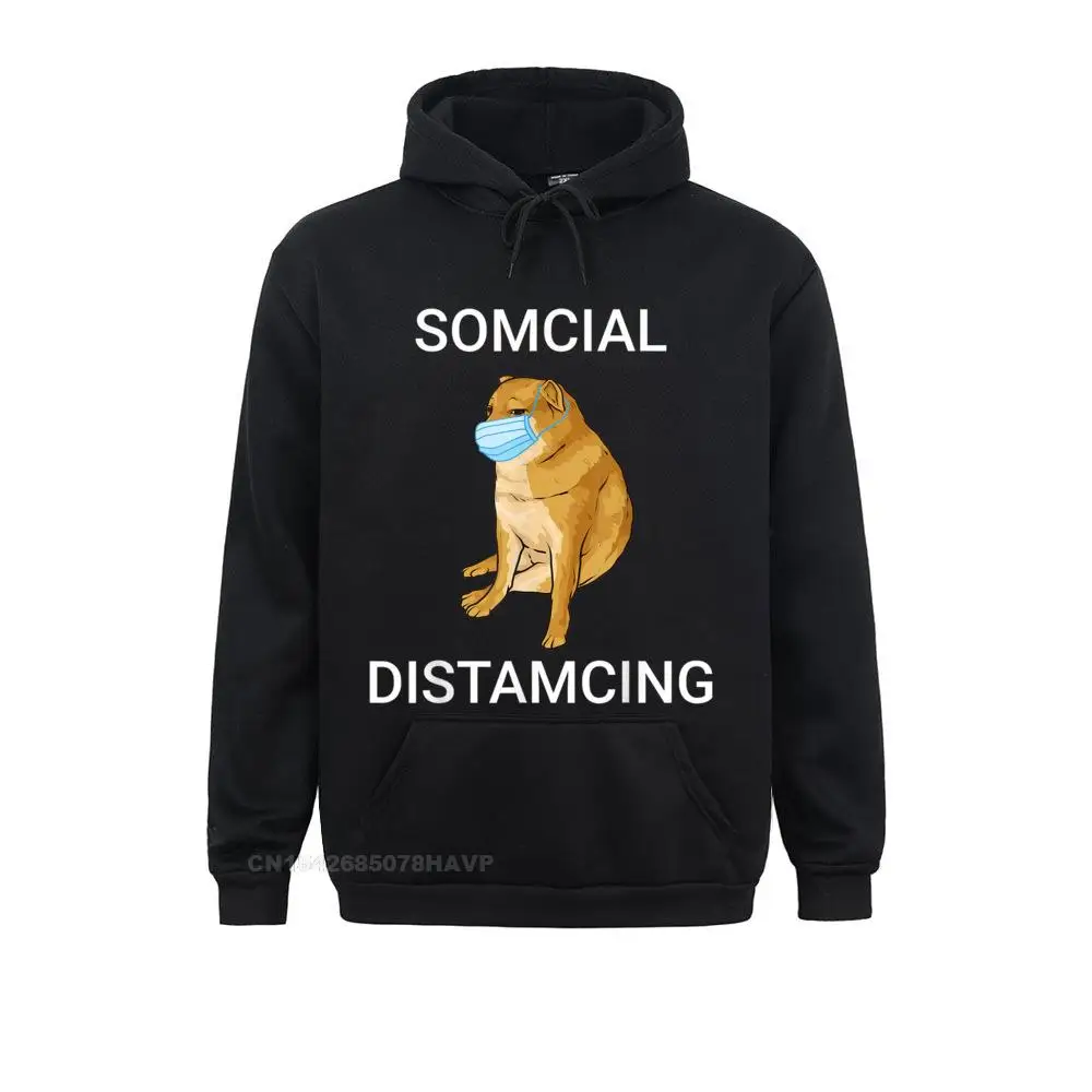 New Arrival Somcial Distamcing Cheems Dog Funny Shiba Inu Dank Meme T-Shirt__97A1888 Long Sleeve Sweatshirts NEW YEAR DAY  Hoodies for Men Clothes Normal Somcial Distamcing Cheems Dog Funny Shiba Inu Dank Meme T-Shirt__97A1888black