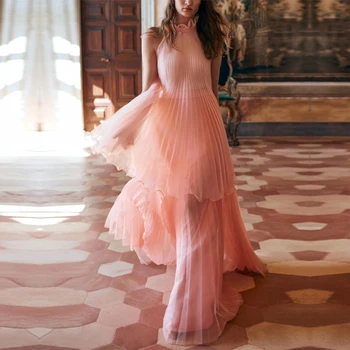 

New High cold style suit temperament feminine style suit fashion fairy Pink pleats two piece suit
