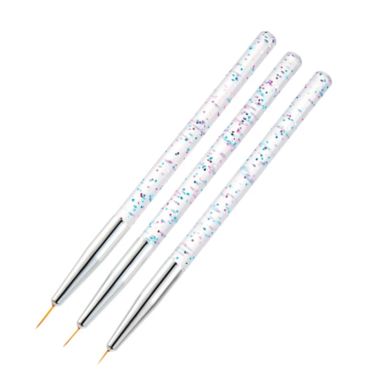 3pcs Nail Art Liner Brushes Acrylic UV Gel 3D Nail Painting Drawing Brush Pen Set Manicure Care Tool for DIY Nail Design 3