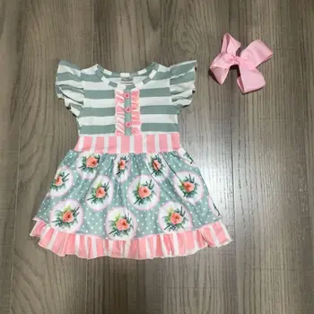 

baby girls summer cotton floral dress children floral dress baby kids classic garden dress with bow