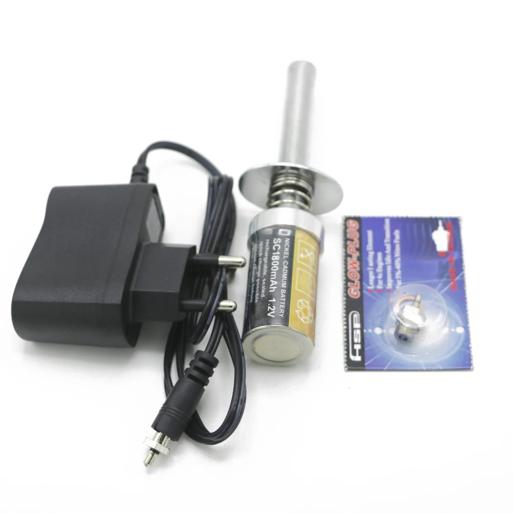 Caoruiy RC Nitro Glow Plug Igniter & USB Charger - 1.2V 1800mAh Rechargeable For 1/8 & 1/10 Nitro RC Cars