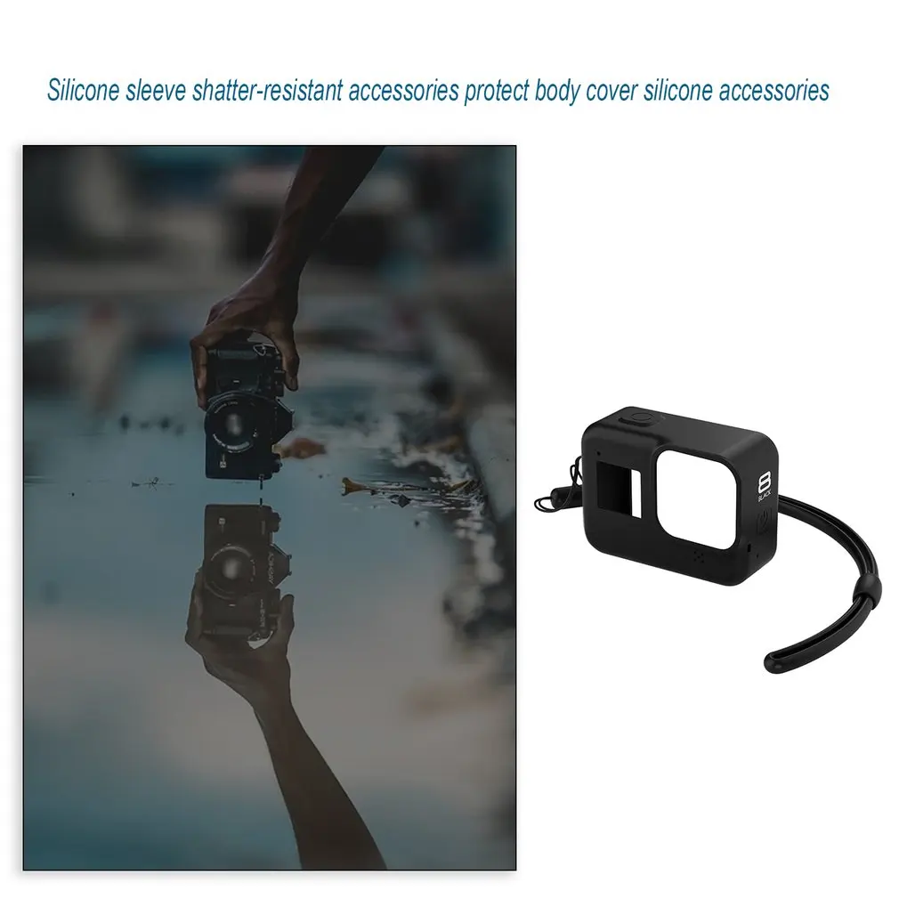 Мягкий силиконовый чехол для Gopro Hero 8, черный чехол, защитный чехол для Gopro 8, аксессуары для экшн-камеры