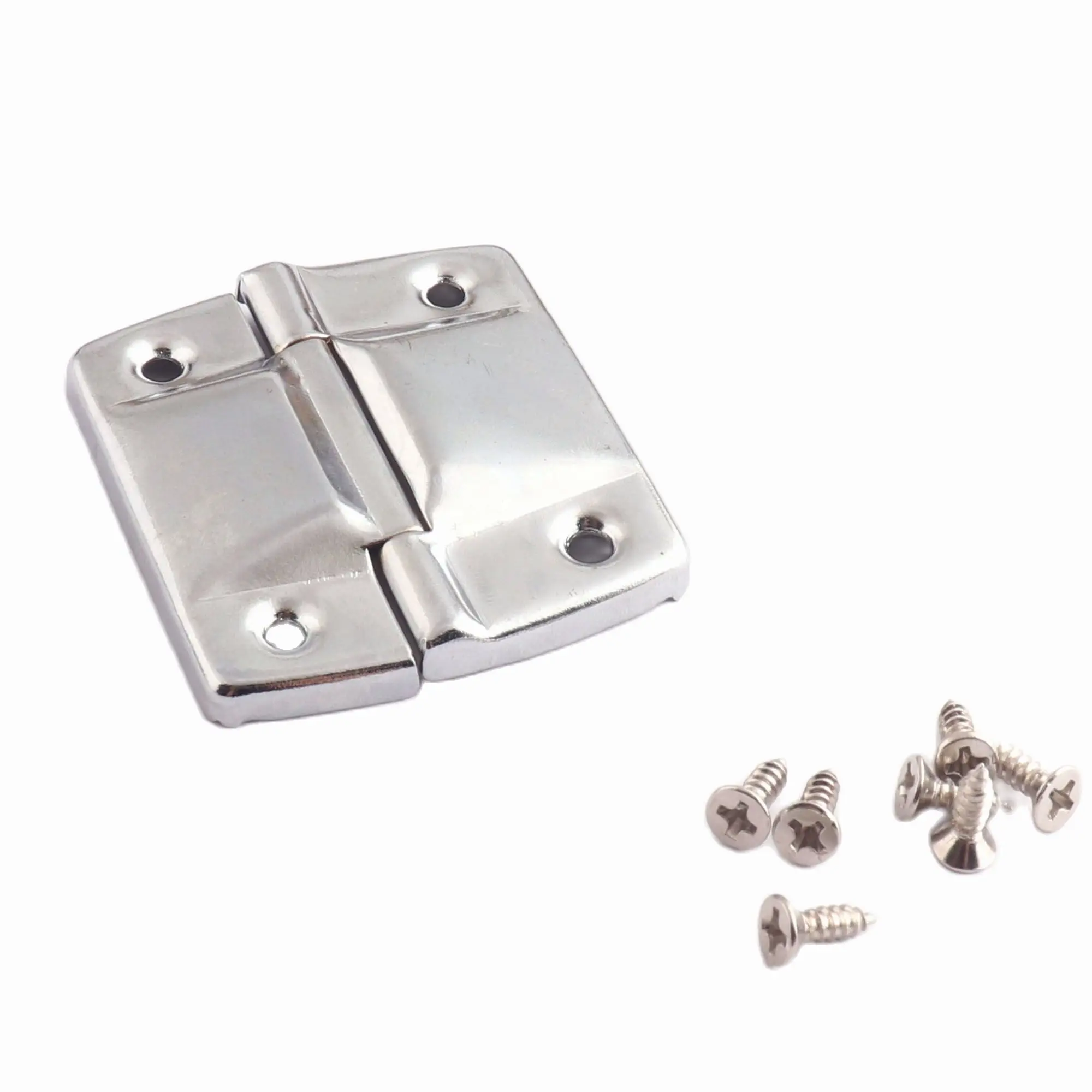 

2pcs Cabinet Hinges Metal Hinges with Screws Silver Decorative Hinges for Furniture Wooden Box Hardware Accessories