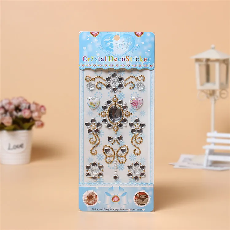 6   Acrylic Diamond 3d Stickers Diy Handmade Mobile Phone Shell Crafts Stickers Children's Sticker Shape Hand-Paste Rhinestone Sticker Jewelry Accessories