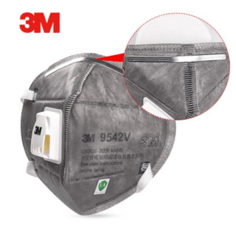 

N95 3M 9542V 20PCS/Box Grey Safety Protective FFP2 FFP3 Dust Masks Anti-PM 2.5 Sanitary Working Respirator With Filter Structure