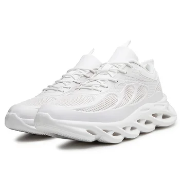 

New men lightweight blade running shoes shockproof lack up breathable male sneakers height increase walking Gym Casual shoe man
