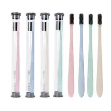 4 шт. экологическая зубная щетка с бамбуковым углем для ухода за полостью рта, для чистки зубов, эко щетки с мягкой щетиной