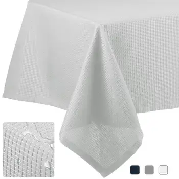 

Tablecloth Fabric Waffle Table Cover for Dining Table Parties Banquet Spillproof Water Resistant Dustproof