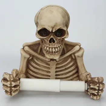 

Skull Toilet Paper Roll Holder Wall Mount Dry Towel Bathroom Home Decor LB88