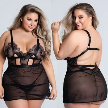 

2020 speed plus size owls sleep white gauze skirt deep V sexy women lingerie jumpsuits pajamas for women robe sets sleep tops