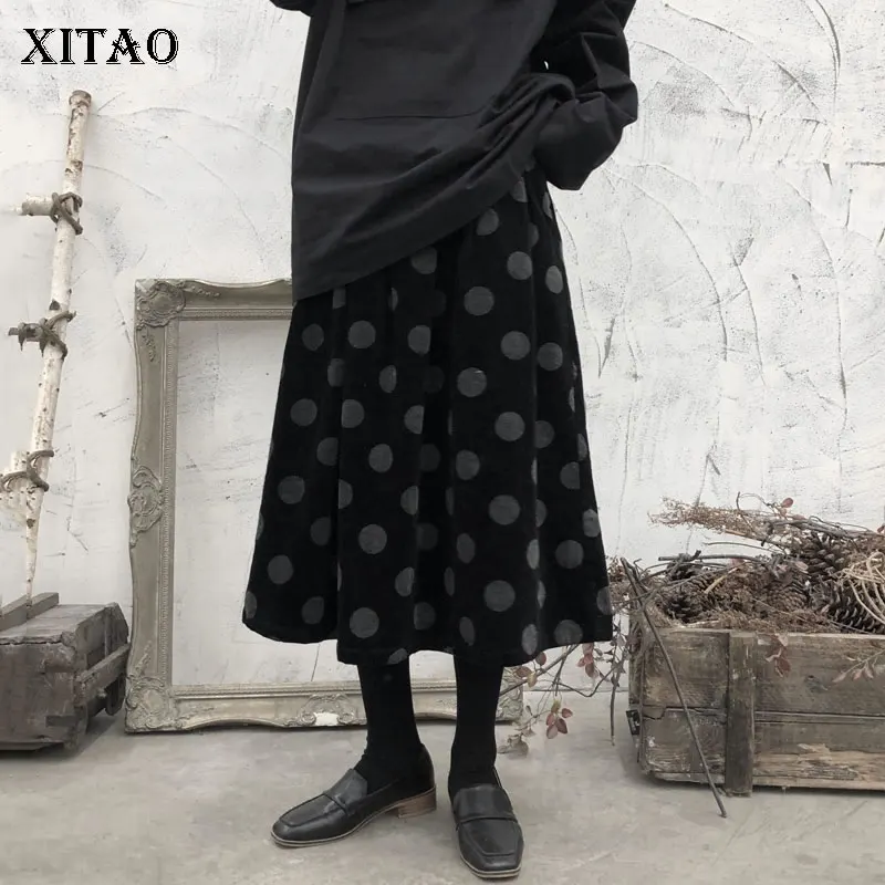 XITAO Pot Vintage Skirt Fashion New Loose Elegant Small Fresh Elastic Waist 2020 Spring Minority XJ3606 | Женская одежда