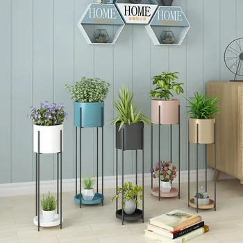 

Nordic Flower Metal Stand 2-tire Metal Plant Stand Floor Shelf Flower Pot Outdoor Indoor Iron Plant Stand Metal Garden Decors