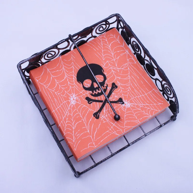 [Currently Available] Color Printing Skeleton Skull Head Napkin Halloween Paper Towel Kleenex Party Bar Decoration
