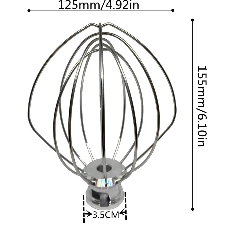 304 Stainless Steel Wire Whip Kitchen Electric Mixer Accessory for KitchenAid K45WW 9704329
